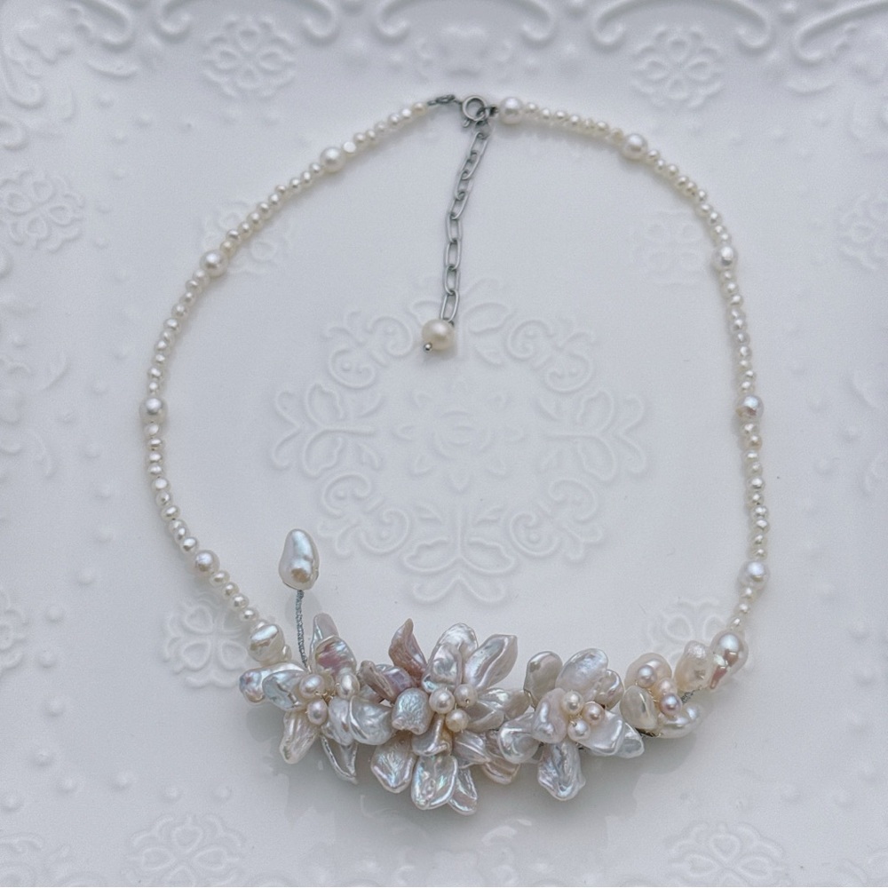 X245 Handmade Freshwater Baroque Pearl Necklace